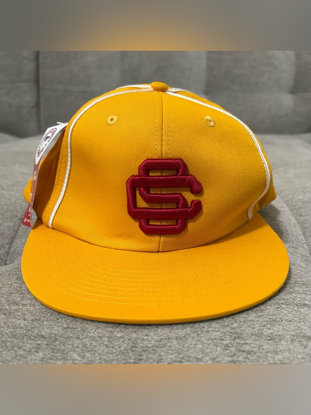 Pacific Headwear Yellow Flatbill Snapback Hat with  Embroidered Logo